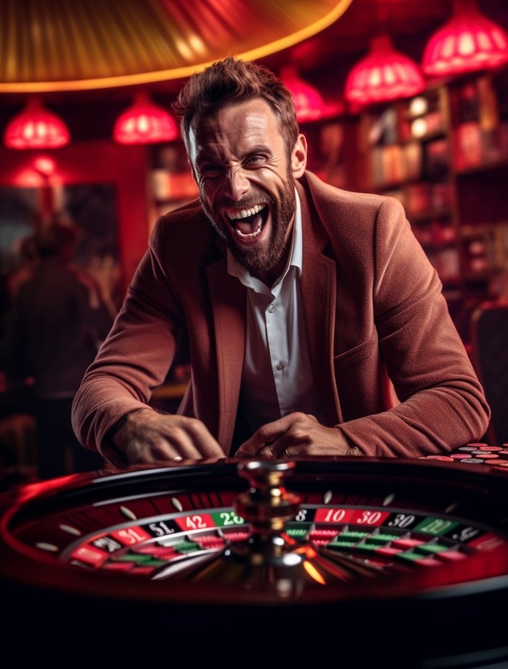 Roulette wheel at Cambodia Pools with dealer spinning by hand